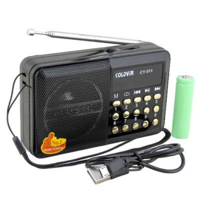 Радиоприемник CY-011  No name УКВ 87.5,0-108.0МГц; разъем USB;цвета в ассортименте ; Питание от акб/