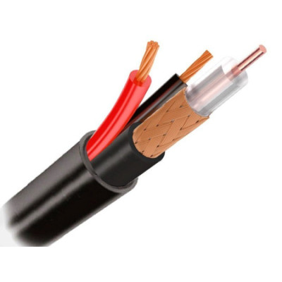 Кабель видеонаблюдения КВК-П+2x0.5 OUTDOOR CCA Light (для наружной прокладки) OPTIMUS чёрный