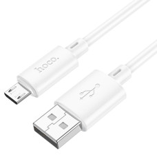 Кабель USB-microUSB, 1.0м, для зарядки и передачи данных, белый, (X88) HOCO 2.4A, ПВХ (PVC), ...