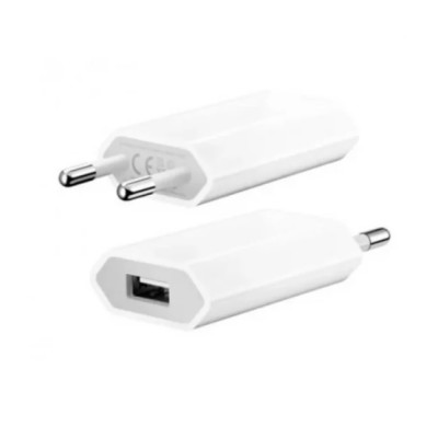Сетевое зарядное устройство с выходом USB, 1.0A, 5W, белый, для iPhone; Uвх=100-240VAC; Uвых=DC5V/1.