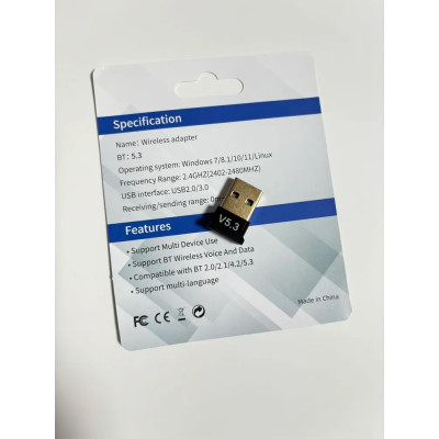 Адаптер USB Bluetooth 5.3 для компьютера, ноутбука, беспроводных наушников