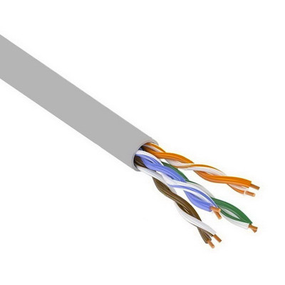 Кабель витая пара серый UTP cat5E (4 пары) МЕДНАЯ Cu Prem (UTP 4x2x0,51 5e in/Cu) неэкр. SKYNET