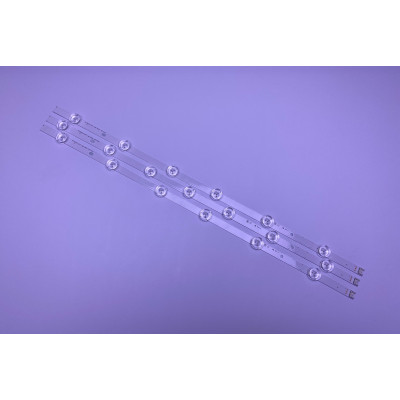 Модуль подсветки LED TV 590мм 6+6+7 линз (3 планки: A+A+B); POLA2.0 32" алюминий; 3V; шаг 100-95-85-