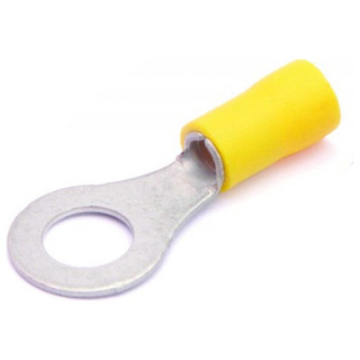 Клемма кольцевая d=6.4мм VR5.5-6 изолированная (№30) сечение 3.5-5.5 мм2; желтая