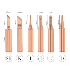 Жало паяльника (набор 6 шт., медные)