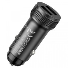 Устройство заряд для гаджетов "Hoco" (2 USB,12V,2,4А) черн New (Z49)