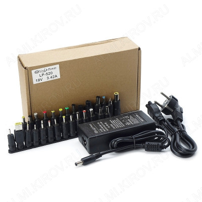 Блок питания AC/DC 220V/19V 3.42A Power 520 LP520 + 28 переходников