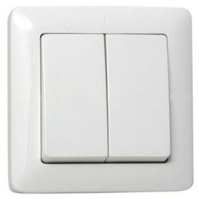 Хит белый выключатель 2кл скрытая 6А IP20 (КЭ-399221)