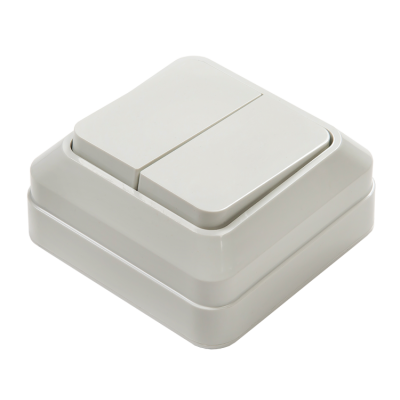 Боллето белый выключатель 2кл открытая 10А IP20 (КЭ-311642)