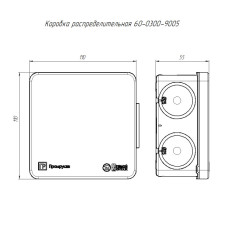Коробка 100*100*50 квадрат черный IP66 прямой монтаж Промрукав аналог9207902 (КЭ-920790)