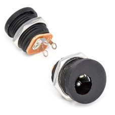 Разъем DJK-03A (0913) Гнездо на корпус, 5.5х2.1мм, под гайку M12, гайка изнутри