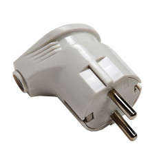 Вилка угловая с заземлением 16А 220В белая 4110 IN HOME (АМ-00126927)