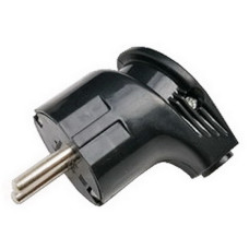 Вилка угловая с заземлением 16А 220В черная 4210 IN HOME (АМ-00126928)