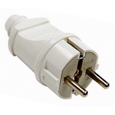 Вилка прямая с заземлением 16А 220В белая 4140 IN HOME (АМ-00126925)