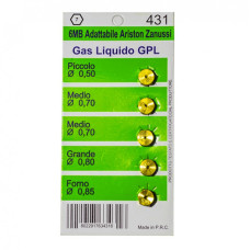 Комплект жиклёров (форсунок) Ariston-Zanussi-Electrolux (сжиженный газ) (Wo431)