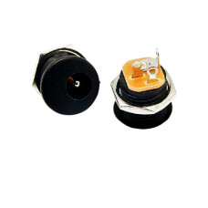 Разъем (0913) DJK-03A   Гнездо на корпус, 5.5х2.1мм, под гайку M12, гайка изнутри