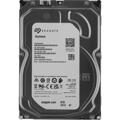 Жёсткий диск 8Tb SkyHawk ST8000VX009 SEAGATE 3.5" HDD, SATA III, 7200rpm, для систем видеонаблюдения