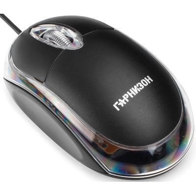Мышь проводная GM-110 Black проводная ГАРНИЗОН 800dpi; 3 кнопки + колесо-кнопка; USB; кабель- 1.5 м