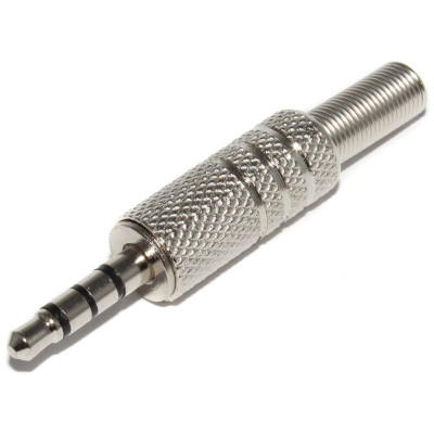 Разъем (0351) 3.5мм штекер 4-х полосный на кабель метал