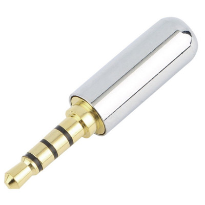 Разъем (0352) 3.5мм штекер 4-х полосный на кабель метал позолоч. (1-078G) в мини корпусе