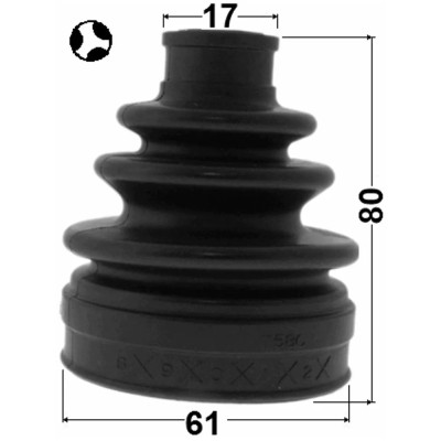 Пыльник шрус внутренний комплект 61x80x17 FEBEST (0215T31RT)