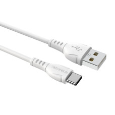 Кабель USB-Type-C, 1.0м, для зарядки и передачи данных, белый, BX51Triumph BOROFONE 3.0A, ПВХ (PVC)