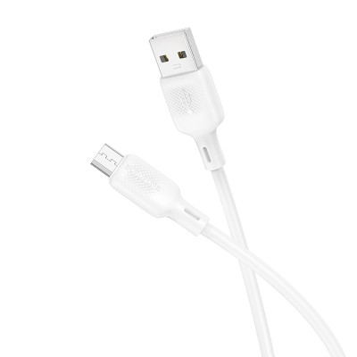 Кабель USB-microUSB, 1.0м, для зарядки и передачи данных, белый, BX113 Lenny BOROFONE 2.4A, силикон