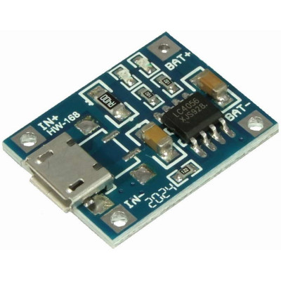 Модуль зар-а АКБ TP4056 (microUSB) (EM-826) No_name макс. I =1А; Точность опред. 1.5% Uпит=5В от USB