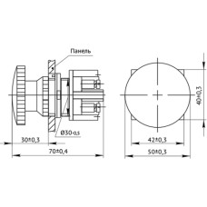 222896| Кнопка КЕ 191/2 гриб НО+НЗ крас. КЭАЗ (КЭ919006)