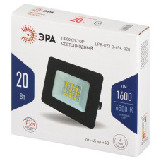 Б0052022| Прожектор свд 20Вт 6500К 1600лм черный IP65 120° стандарт ЭРА (КЭ-047152)