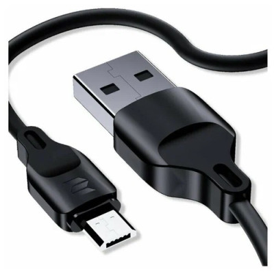 Кабель USB-microUSB "Hoco" (1м) 2,4А (ткань) черный New (X89)