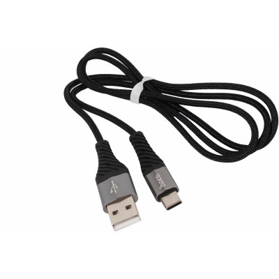 Кабель USB-Type-C "Hoco" (1м) 3А черный (X83)