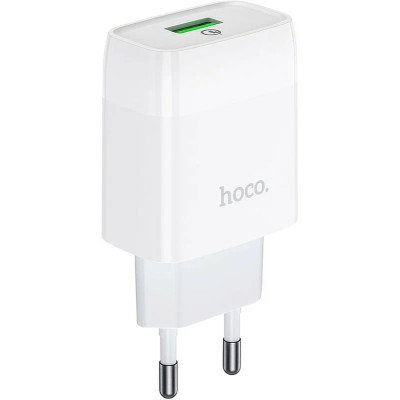C72Q | Устройство заряд для гаджетов "Hoco" (1 USB, 220V, 2,1А) бел New