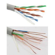 Кабель витая пара UTP cat5e (4 пары) медная Cu Prem (UTP 4x2x0.51 5e in/Cu) неэкран SKYNET Сер 24AWG