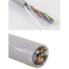 Кабель витая пара UTP cat5e (4 пары) медная Cu Prem (UTP 4x2x0.51 5e in/Cu) неэкран SKYNET Сер 24AWG