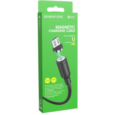 Кабель USB - MicroUSB Borofone BX41 (2.4A, магнитный) Черный