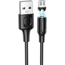 Кабель USB - MicroUSB Borofone BX41 (2.4A, магнитный) Черный