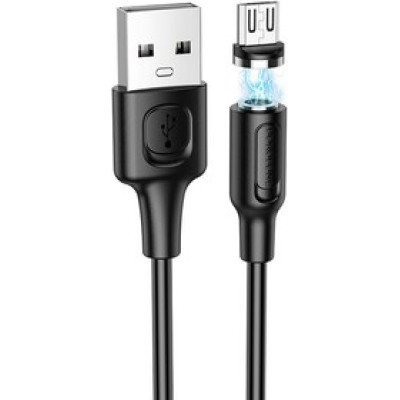 Кабель USB - MicroUSB Borofone BX41 (2.4A, магнитный) Черный