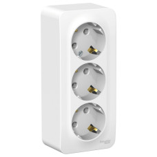 BLNRA010311| Бланка белый розетка открытая 3-мест заземление IP20 Systeme Electric (КЭ399433)