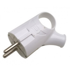 Вилка угловая с кольцом с заземлением 16А 220В белая 4120 IN HOME (АМ-00126996)