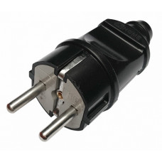 Вилка прямая с заземлением 16А 220В черная 4240 IN HOME (АМ-00126926)