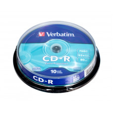CD-R диск 700Mb 80min 52xspeed 10шт в банке VERBATIM записываемый