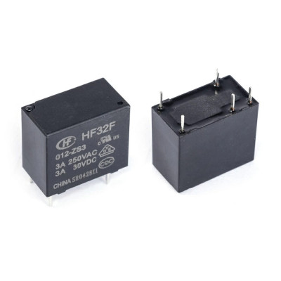 Реле HF32F/012-ZS3 Тип 05 12VDC 1C(SPDT) 3A  Hongfa 18.4*10.2*15.5mm (1.5_2.54mm расст. между вывод)