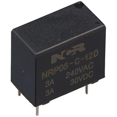 Реле NRP05-C12D-S Тип 05 12VDC 1C(SPDT) 3A  NCR 18.2*10*14.7mm (1.5_2.54mm расст. между вывод)