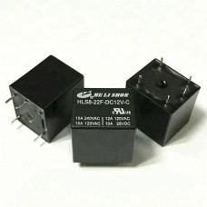 Реле HLS8-22F-DC12V Тип 09 12VDC 1C(SPDT) 10A  He_Li_Shun 20.2*16.5*20.2mm