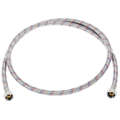 Шланг сантехнический 1 м, в метал. оплетке для воды, нерж